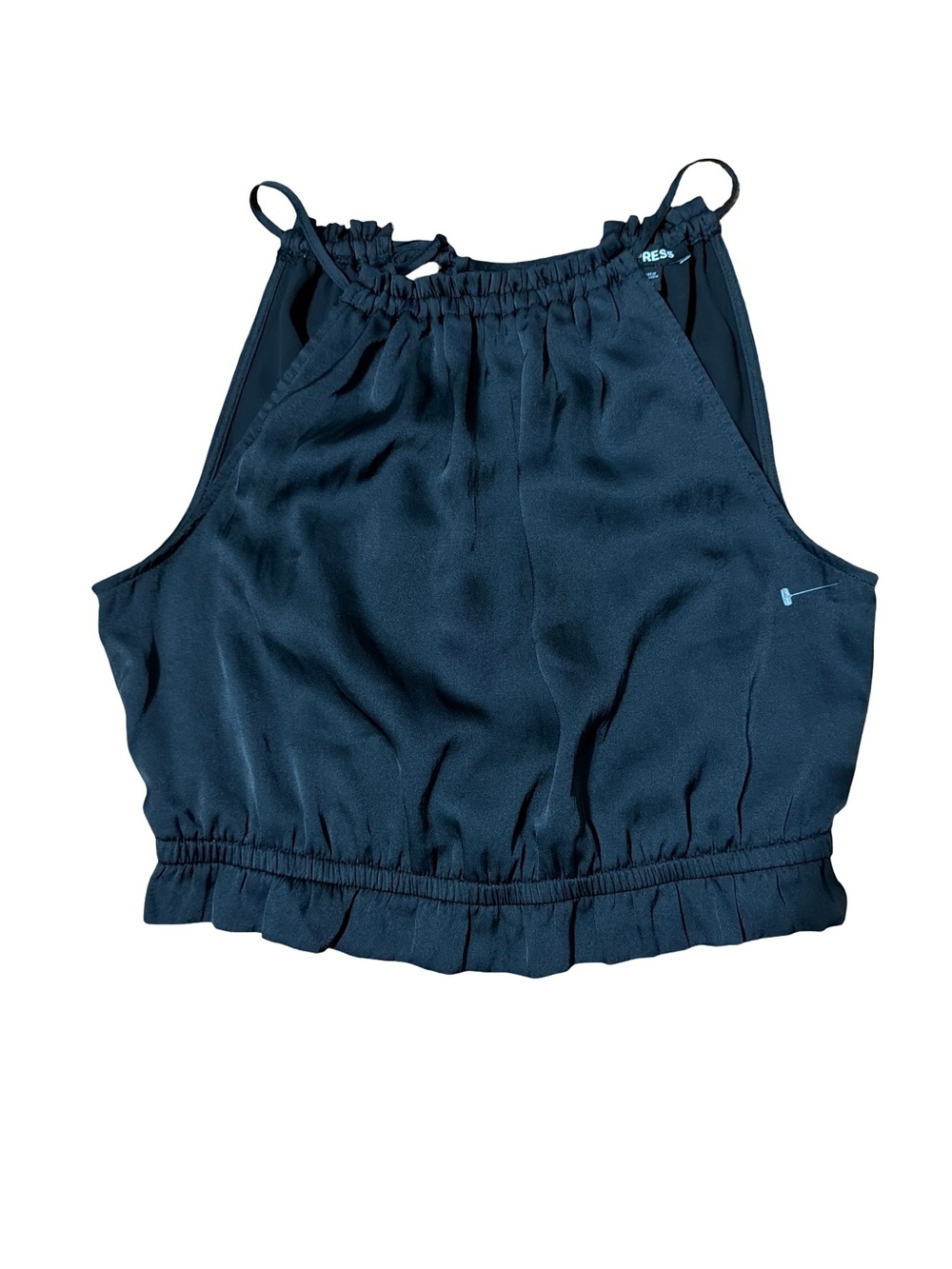 Express Black Halter Crop Top